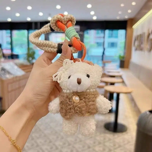 [BUNJANG] Pearl Embellished Teddy Bear Charm / 진주 곰돌이 키링