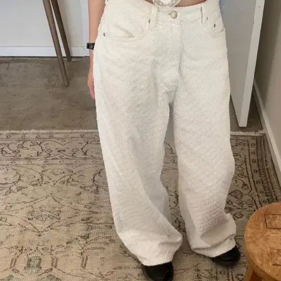[BUNJANG] BuyMood Corn Boucle Denim Pants Ivory M / 바이무드 콘 부클 데님 아이보리 m Corn Boucle Denim [ivory]