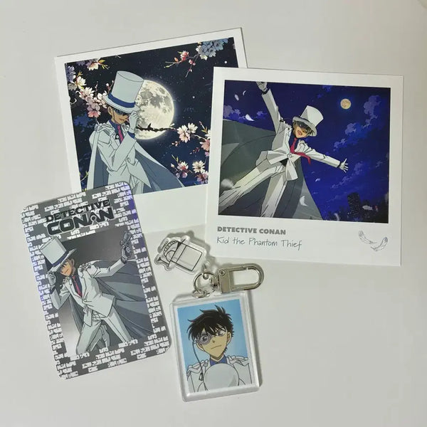 [BUNJANG] Detective Conan Phantom Thief Kid Acrylic Keyring & Polaroid Photocards Bundle Set / 명탐정코난 팝업 괴도키드 증명사진 키링 + 키드 폴라로이드 특전 포카 일괄