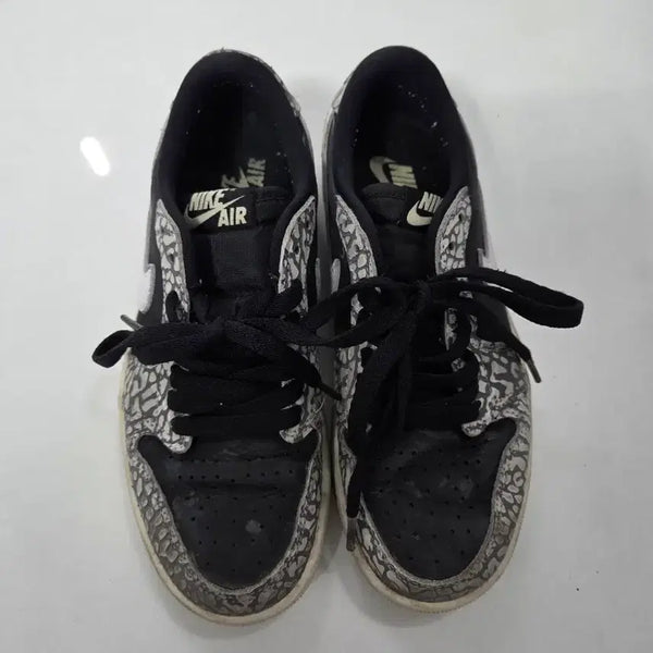 [BUNJANG] Nike Air Jordan 1 Low Black Cement / 나이키 에어 조던 1 로우 블랙 시멘트 225
