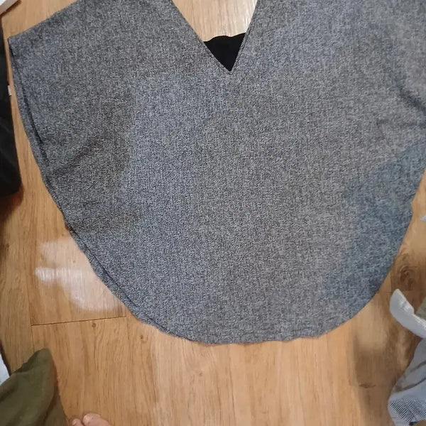 [BUNJANG] Raglan Short Sleeve Knit - Grey, Free Size (55-77) / 나글란 반팔니트 그레이/프리55.66 77