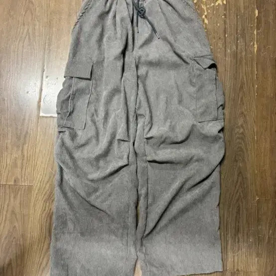 [BUNJANG] Corduroy Cargo Pants Grey / 코듀로이 카고 바지 그레이