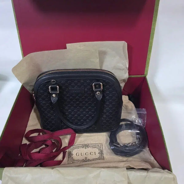 [BUNJANG] Gucci Micro Guccissima Mini Dome Tote Bag Black / 구찌 마이크로시마 미니돔 블랙