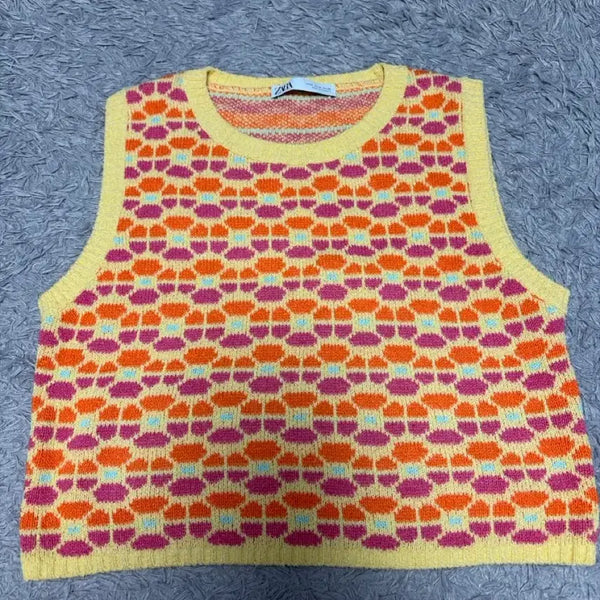 [BUNJANG] Zara Patterned Knit Vest M / 자라 니트조끼 m