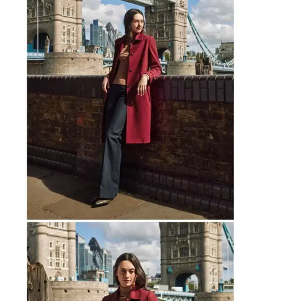 [BUNJANG] Aquascutum Single Mac Coat Dark Red / 아쿠아스큐텀 싱글 맥코트 다크레드 트렌치 바바리