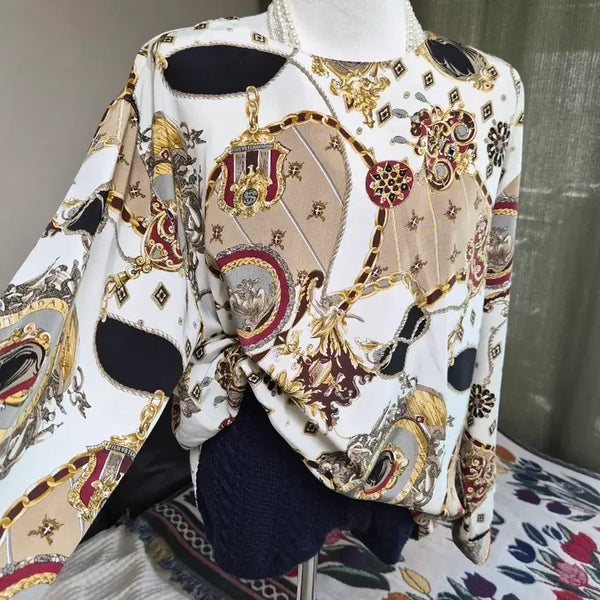 [BUNJANG] Antique Pattern Loose Fit Blouse / 세련 고져스엔틱 루즈핏 블라우스