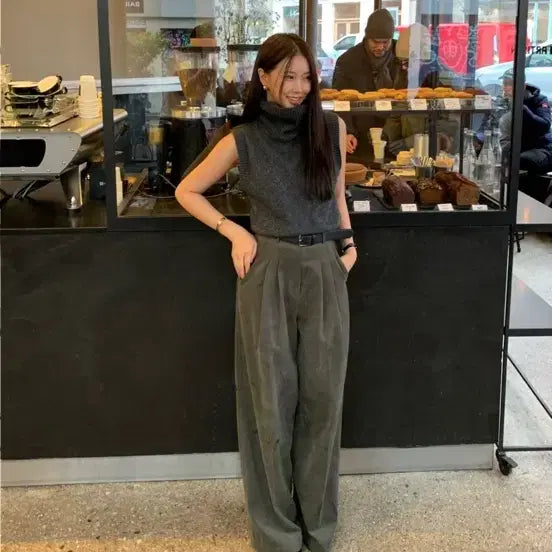 [BUNJANG] Lovemeow Sobcino Pants M Deep Khaki / 러브미우 소브치노팬츠 새상품