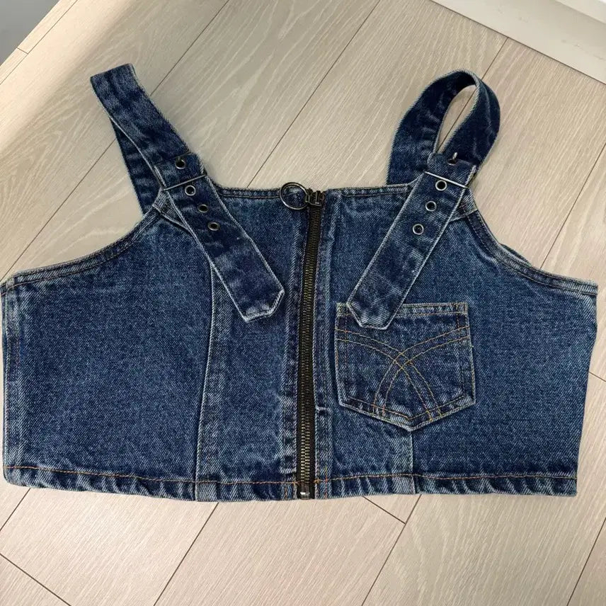 [BUNJANG] JS New York Bustier Medium Denim Top / Js뉴욕 뷔스티에 미듐