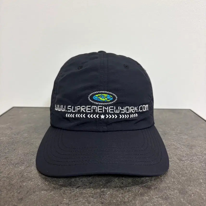 [BUNJANG] Supreme 6-Panel Ball Cap Hat Navy Black / 슈프림 6패널 볼캡 모자 URL 네이비 블랙