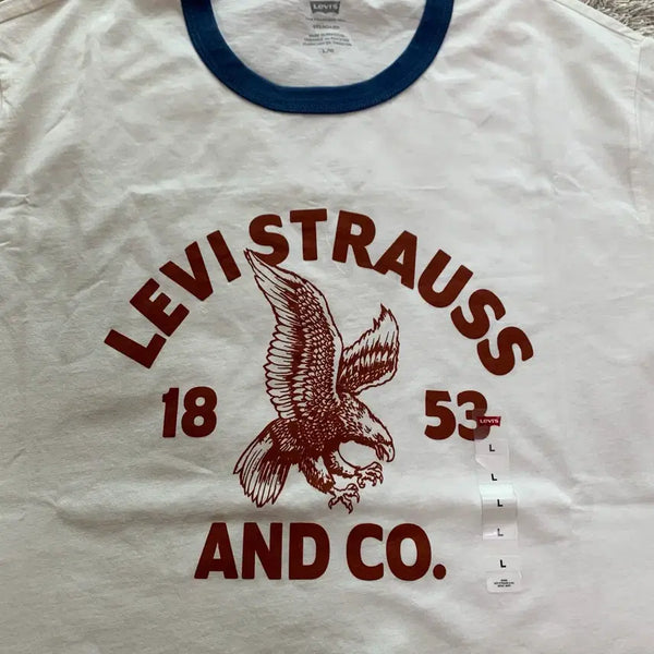 [BUNJANG] Levi's Graphic Ringer T-Shirt Eagle L / 리바이스 그래픽 링거 티셔츠 독수리 링거 티셔츠 L