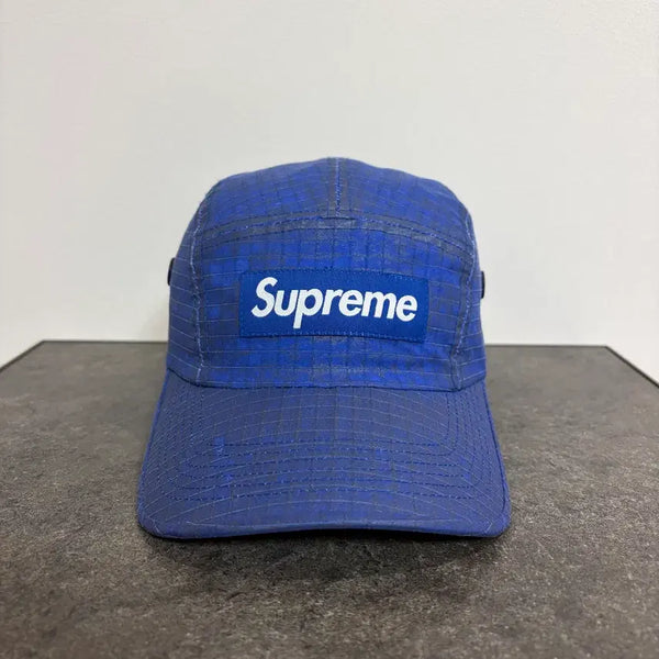 [BUNJANG] Supreme Box Logo Distressed Camp Cap Hat Royal Navy / 슈프림 박스로고 캠프캡 모자 디스트레스드 로얄 네이비