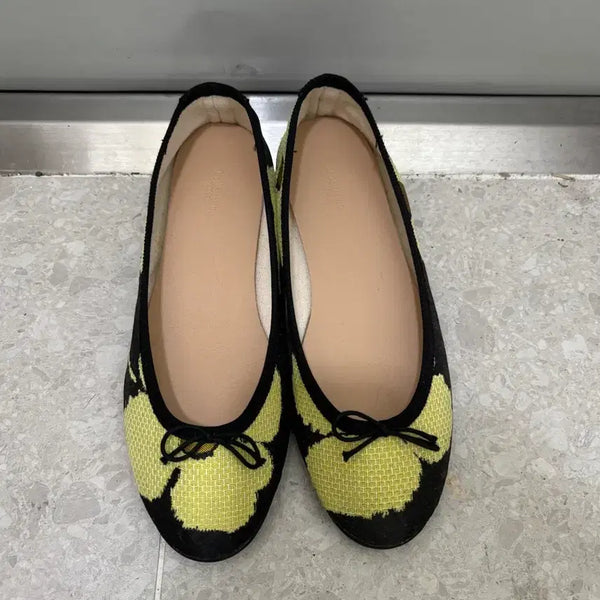 [BUNJANG] Bean Sprouts Pattern Ballet Flats - Size 230 / 콩나무 230
