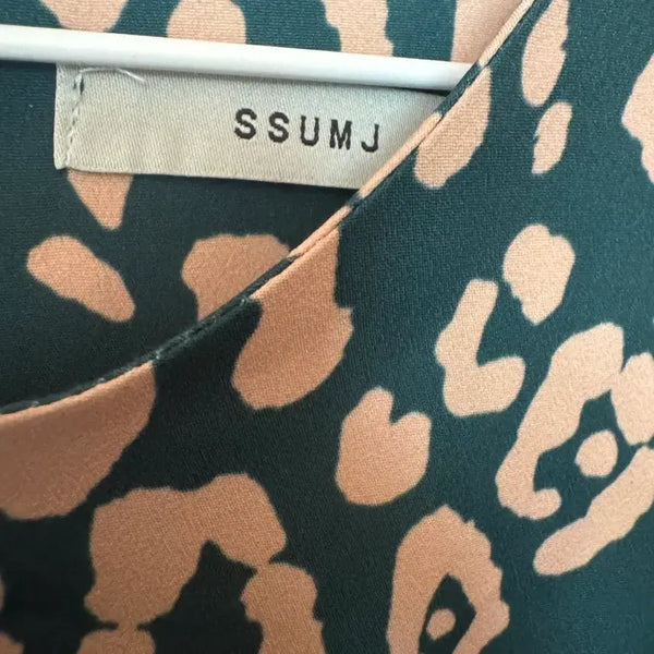[BUNJANG] SSUMJ Leopard Print Long Dress Deep Green / SSUMJ 썸제이 롱 원피스