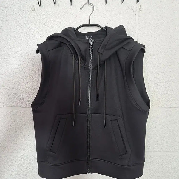 [BUNJANG] NYLORA Hooded Vest Black / 나일로라 NYLORA 후드 베스트 블랙