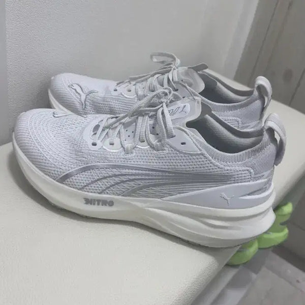 [BUNJANG] Puma Foreverrun Nitro 2 Wide White Running Shoes / 푸마 포에버런 나이트로 2 와이드 화이트 270 상태A급
