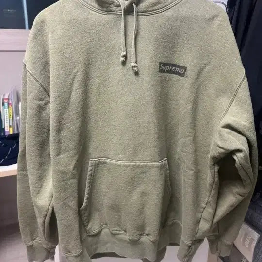 [BUNJANG] Supreme Box Logo Olive Hoodie / 슈프림 박스로고 올리브 후드