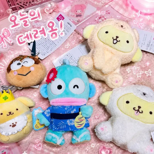 [BUNJANG] Hangyodon Pompompurin Dog Plush Keychain / 한교동 폼폼푸린 인형키링 키링 케로피 강아지 일본 정품