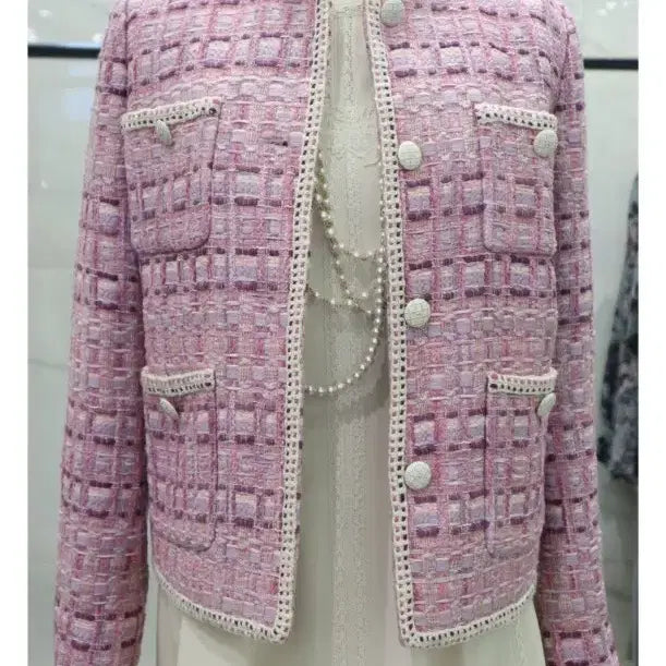 [BUNJANG] Mojo. S.Phine Pink Tweed Jacket / 모조에스핀 핑크 트위드 자켓