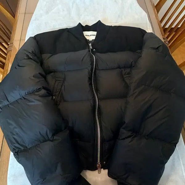 [BUNJANG] Alene Cropped Duck Down Bomber Padding Black Size 2 / 알렌느 크롭 덕다운 봄버 패딩 블랙 2사이즈