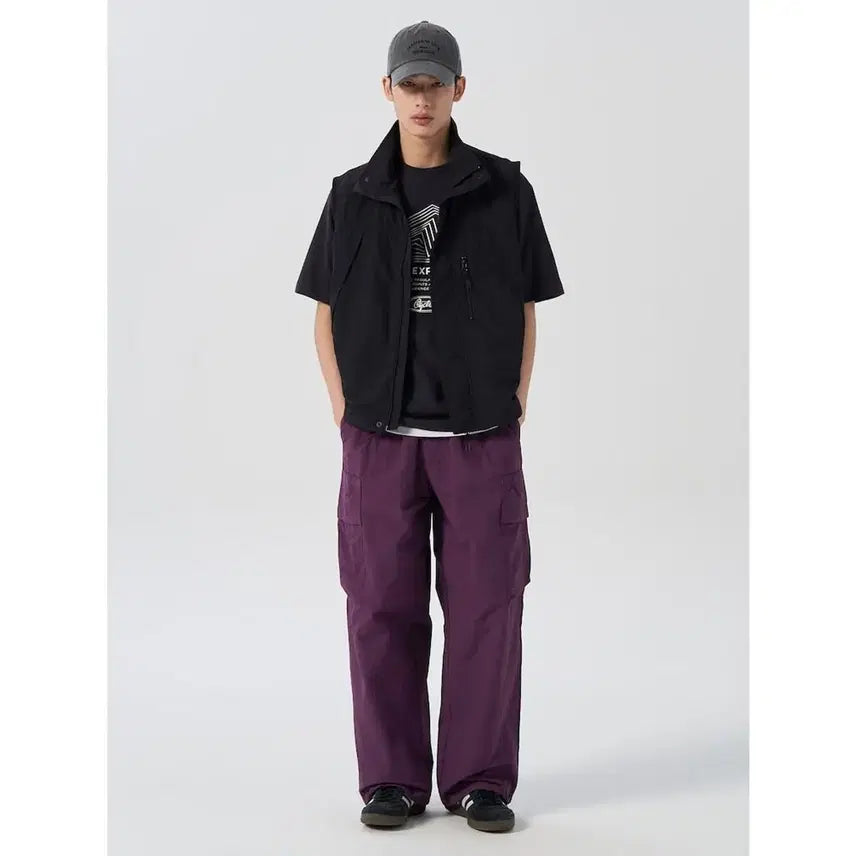 [BUNJANG] 8SECONDS 3D Pocket Nylon Cargo Pants Purple M / 에잇세컨즈 입체 포켓 나일론 카고 팬츠 퍼플 M