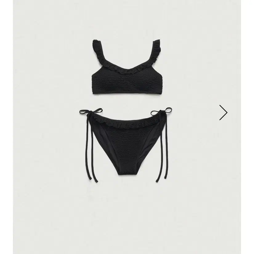 [BUNJANG] TheBarnet Ruffle Bikini Black Size M / 더바넷 러플 비키니 m사이즈 블랙