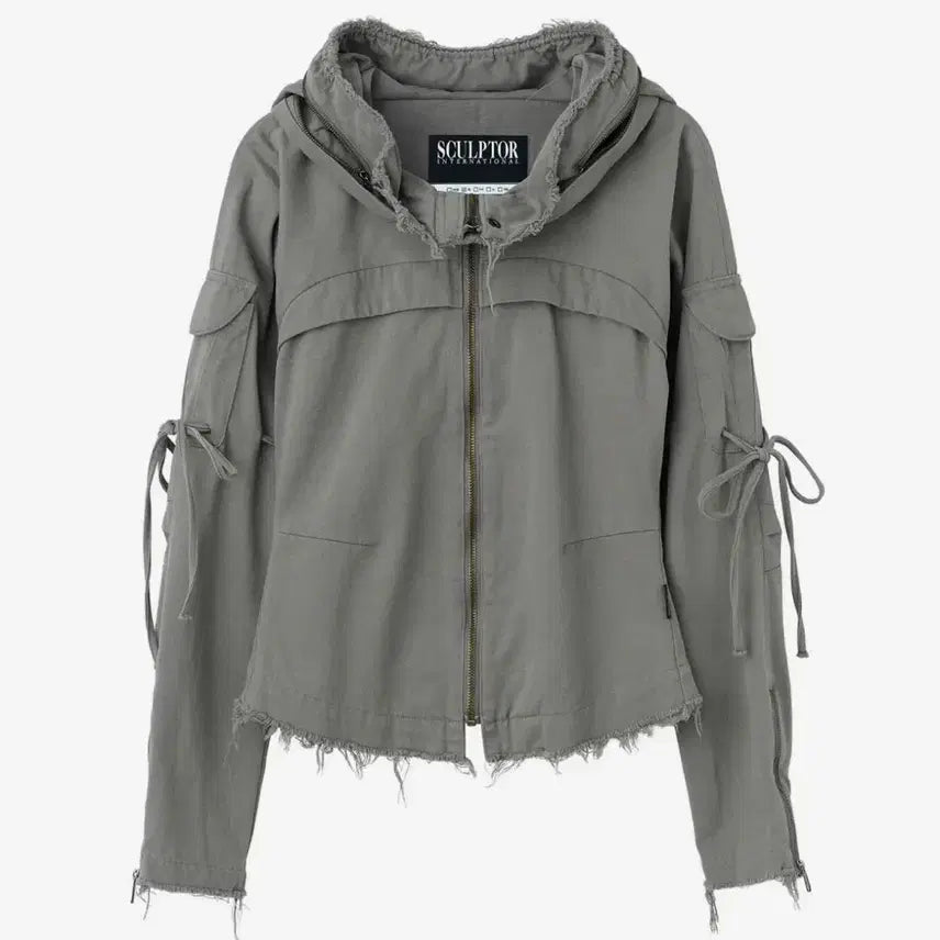 [BUNJANG] Sculptor Raw Edge Cotton Jacket - Gray / 스컬프터 로우 엣지 코튼 자켓 그레이