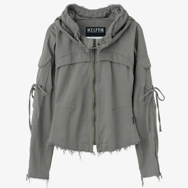 [BUNJANG] Sculptor Raw Edge Cotton Jacket - Gray / 스컬프터 로우 엣지 코튼 자켓 그레이