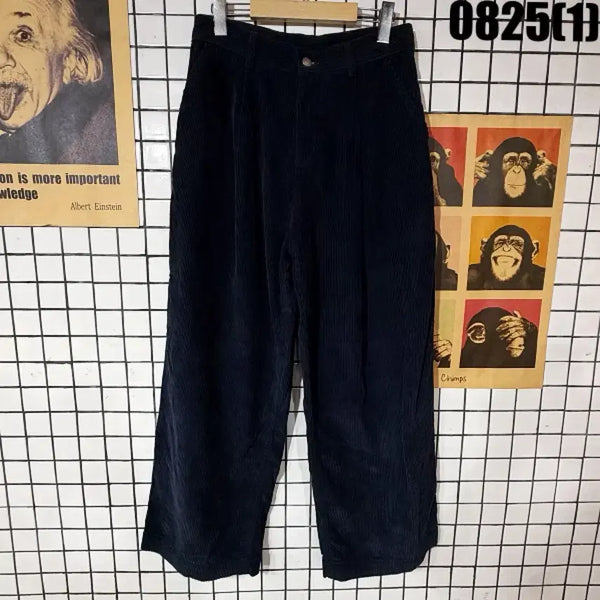 [BUNJANG] Corduroy Wide Pants Navy / 코듀로이 와이드 골덴 팬츠 네이비 0825
