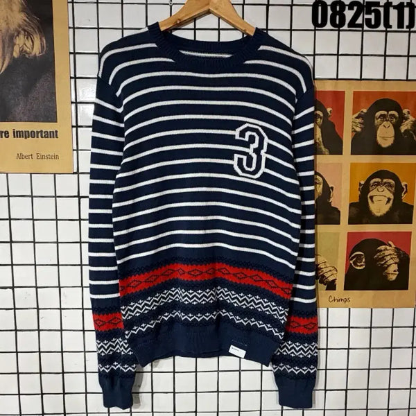 [BUNJANG] Adidas Knit Navy Striped Sweater Size S / 아디다스 니트 S 0825