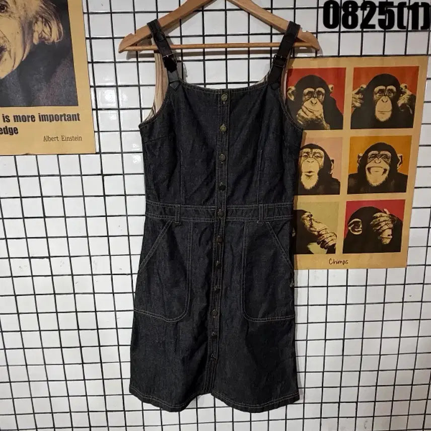 [BUNJANG] Beanpole Denim Overall Dress / 빈폴 데님 원피스 멜빵 치마 0825