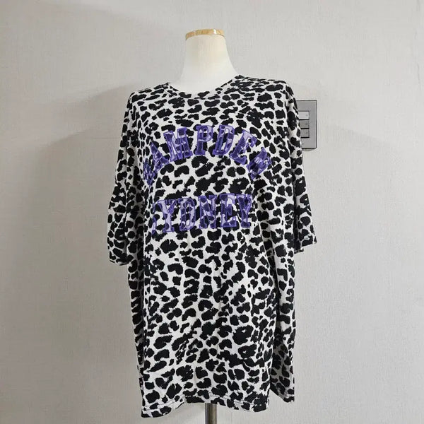 [BUNJANG] Leopard Print Short Sleeve T-Shirt / 호피나염 반팔티