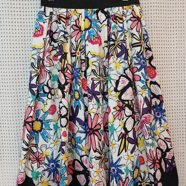 [BUNJANG] Floral Flare Skirt / 화려한 꽃무늬 플레어 스커트  free
