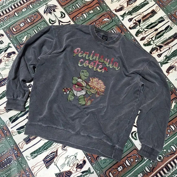 [BUNJANG] Compagno Pigment Vintage Printing Sweatshirt M / 꼼파뇨 피그먼트 빈티지 프린팅 스웻 맨투맨 티셔츠 M