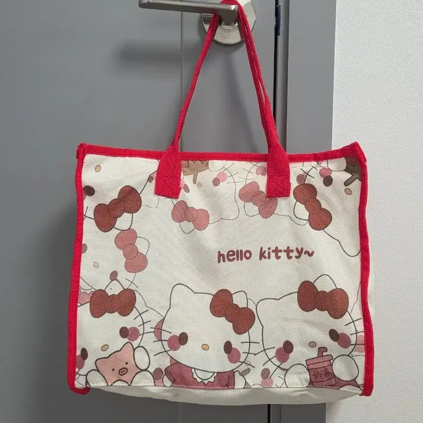 [BUNJANG] Kitty Canvas Tote Bag / 키티 가방 캔버스백 토트백