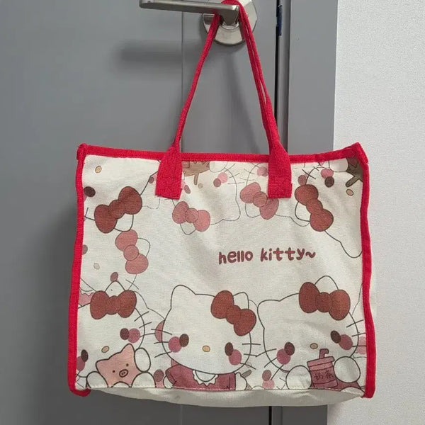 [BUNJANG] Kitty Canvas Tote Bag / 키티 가방 캔버스백 토트백