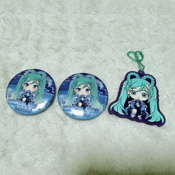 [BUNJANG] Hatsune Miku Keychain & Can Badge Set / 미쿠 키링, 캔뱃지 (일괄판매)