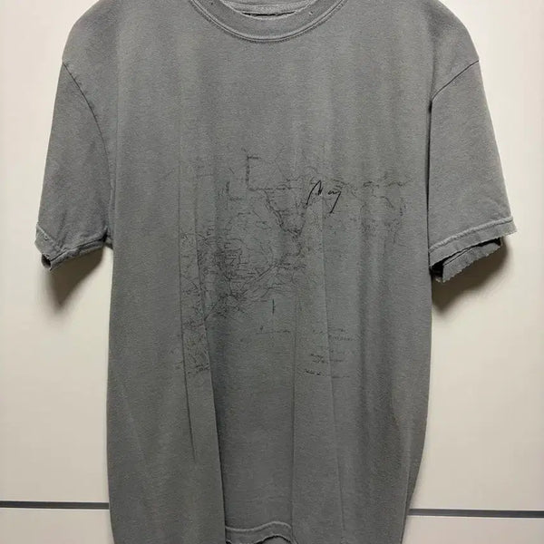 [BUNJANG] Ancellm 25ss Oldmap T-Shirt - Grey / 안셀름 Ancellm 25ss Oldmap T-Shirt - Grey. 1size