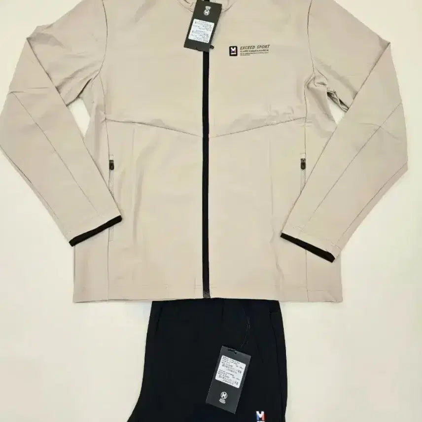 [BUNJANG] Millet Training Set (Jacket & Pants) - Beige/Black / 밀레 트레이닝 상하의 세트[새상품]