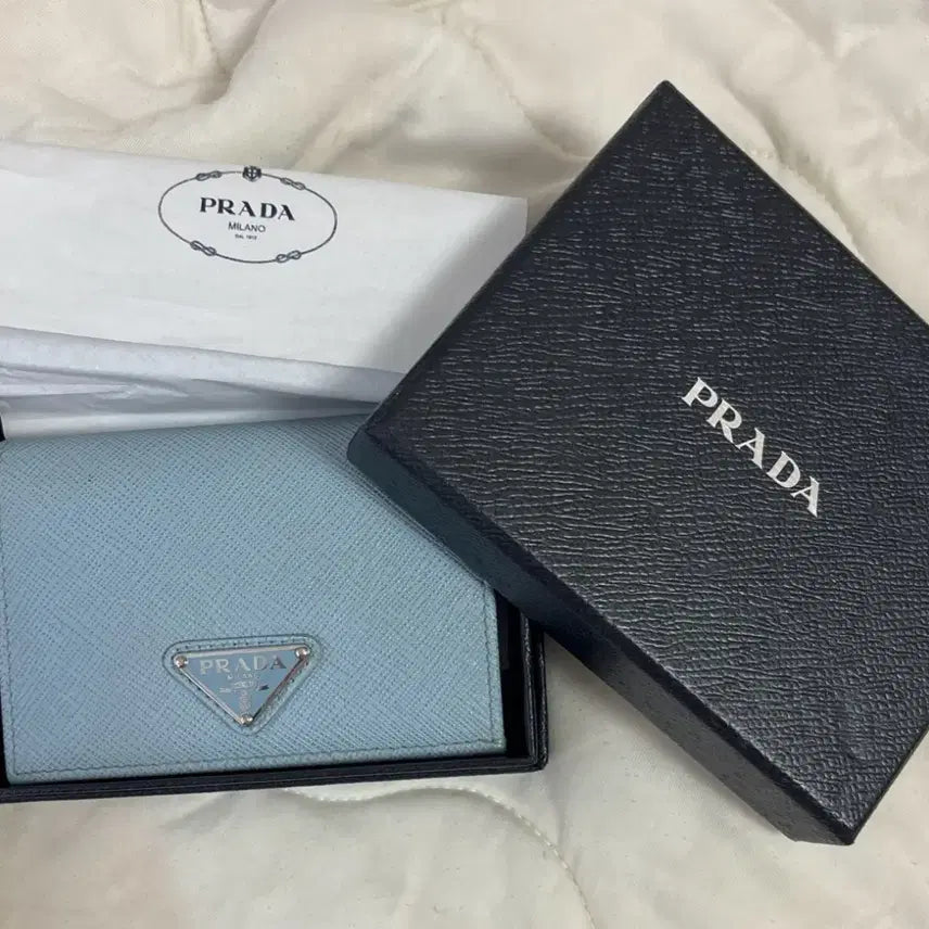 [BUNJANG] Prada Saffiano Wallet Pale Blue / 프라다 사피아노 지갑 페일블루
