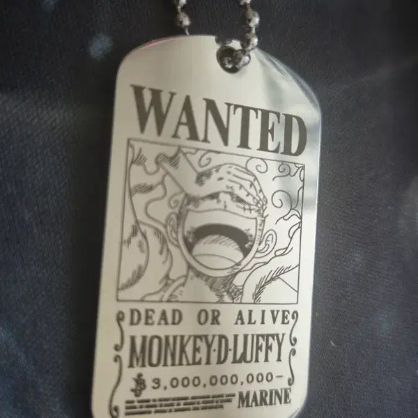 [BUNJANG] One Piece Monkey D. Luffy Wanted Poster Necklace / 원피스 몽키 D 루피 현상 수배 목걸이