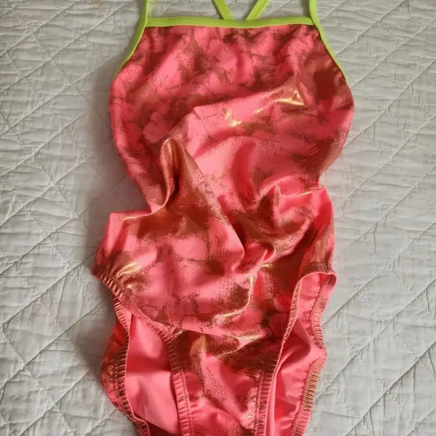 [BUNJANG] Le Mango Swimsuit Pink Gold Pattern / 르망고 수영복