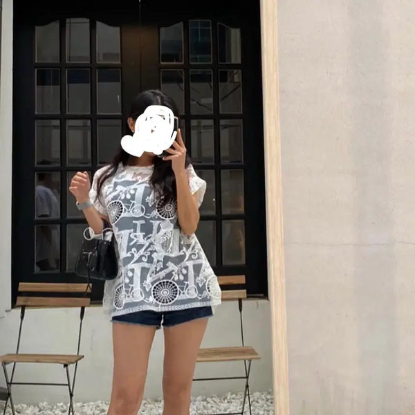 [BUNJANG] Women's See-Through Blouse / 수입의류 여성블라우스 시스루블라우스
