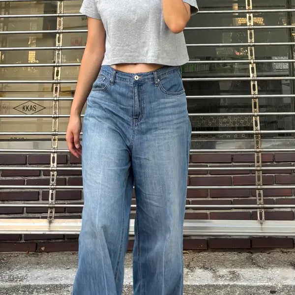 [BUNJANG] Denim Wide Pants - Size M / (1회착용) 와이드청바지 데님 와이드 팬츠