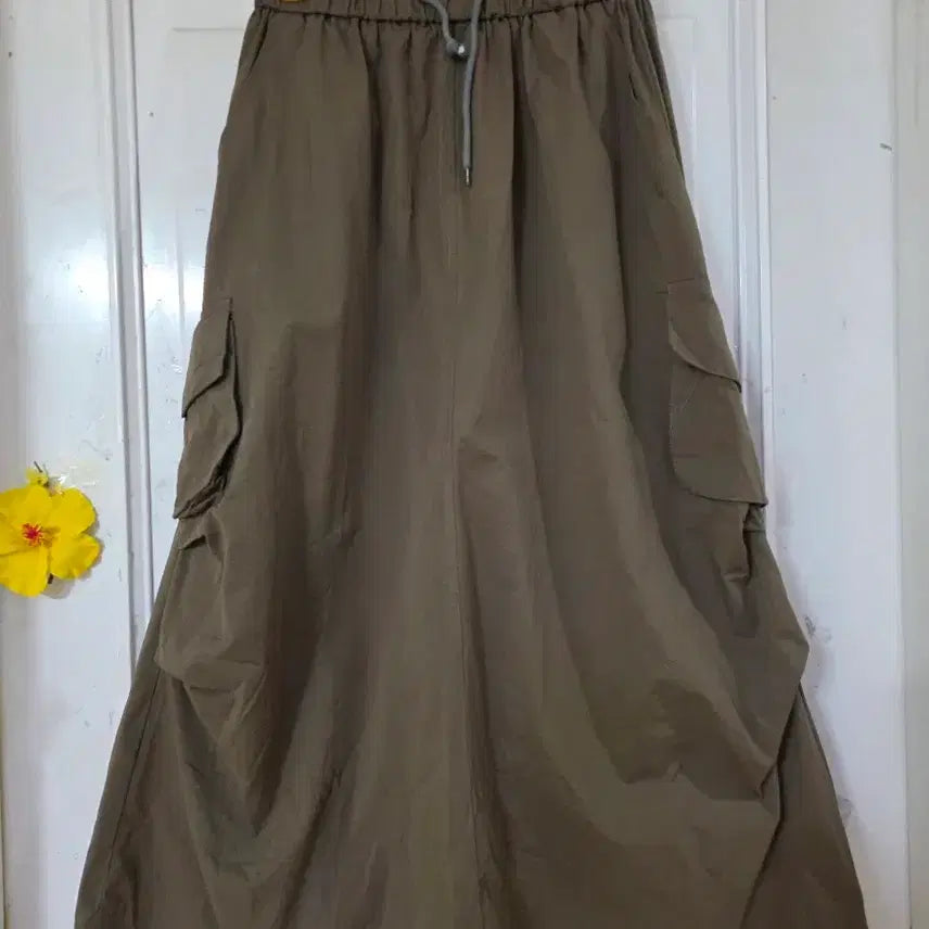 [BUNJANG] Trendy Cotton Blend Long Skirt / 가을 요즘유행하는  고급스러운 디자인이쁜  바스락면밴딩    롱스커트  깨끗해요