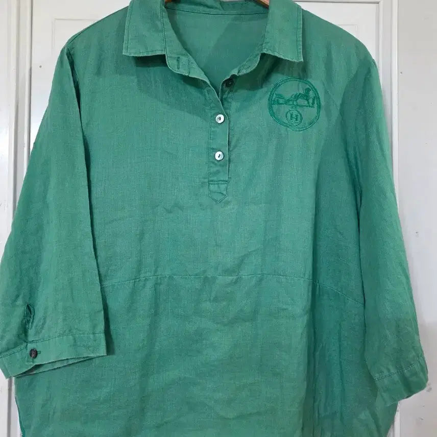 [BUNJANG] Linen 100% Blouse / 여름 시원한 고급스러운 디자인이쁜  마  린넨 100 블라우스  깨끗해요