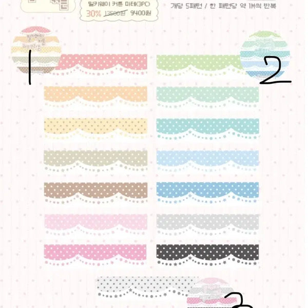 [BUNJANG] Fromland Milky Way Curtain Washi Tape Set / 프롬랜드 밀키웨이 커튼 마테띵 다꾸 스티커