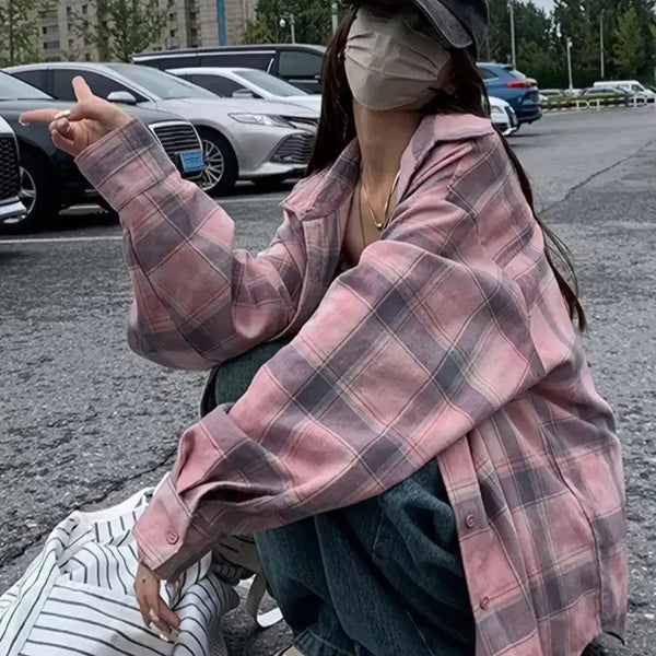 [BUNJANG] Check Pattern Oversized Shirt / (새상품)체크 오버핏 셔츠남방