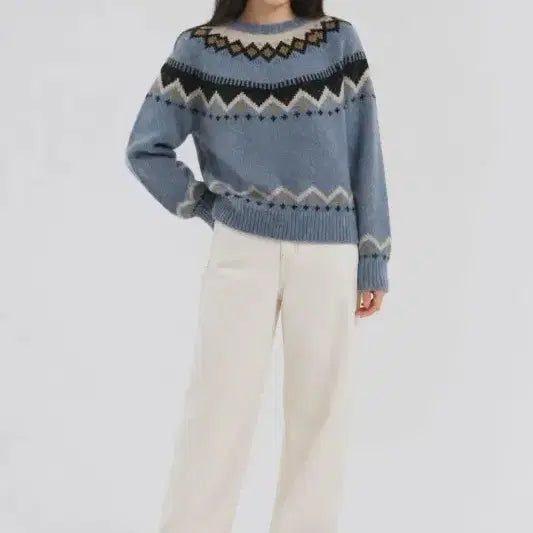 [BUNJANG] Light Blue Knit Top FREE Size / 라이트 블루 여자 FREE 니트 O1479