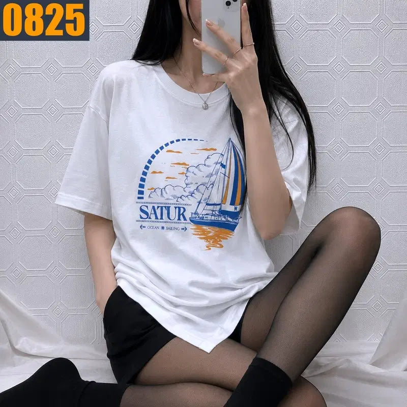[BUNJANG] 105 Setter Graphic Short Sleeve T-Shirt / 105 세터 그래픽 반팔 티셔츠