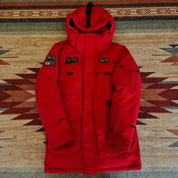 [BUNJANG] K2 Alpine Team 800 Goose Down Hooded Padding Jumper (M/95) / K2 케이투 알파인팀 멀티패치 윈드스토퍼 800 구스다운 후드 패딩 점퍼 M(95)